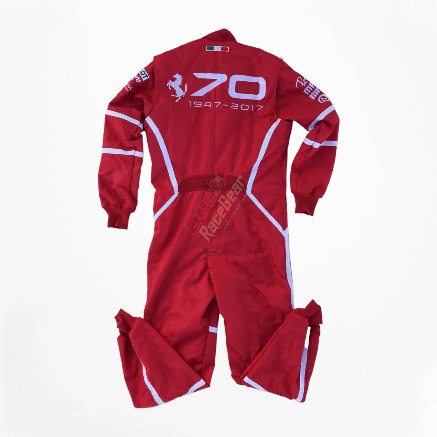 2017 Sebastian Vettel Ferrari 70th Anniversary F1 Embroidered Racing Suit -Monza GP - Dash Racegear Store