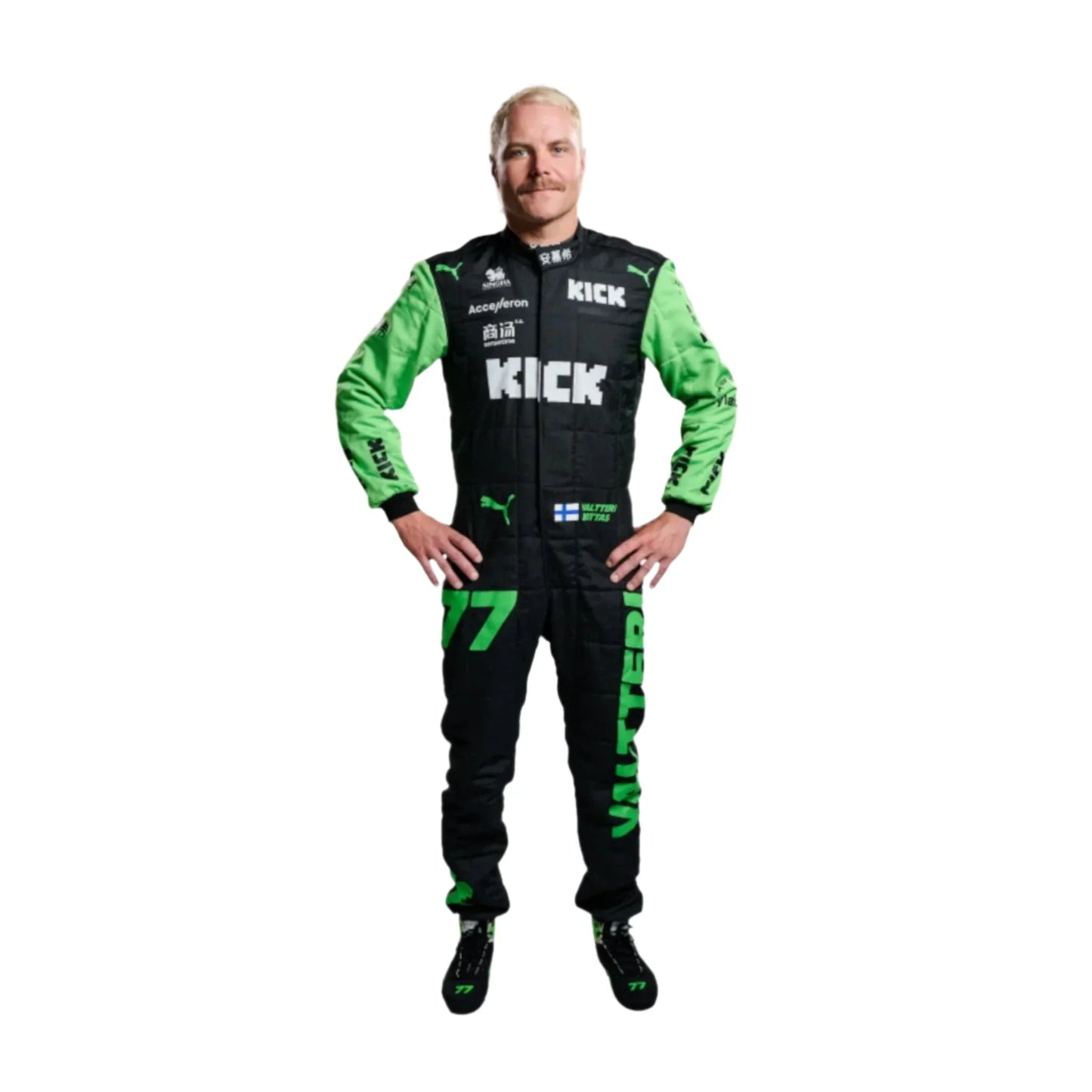 2024 Valtteri Bottas Zhou Guanyu Kick Sauber F1 Team Stake Race Suit KIDS
