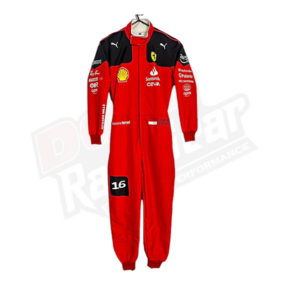 New Charles Leclerc 2023 Race Suit Ferrari F1 KIDS