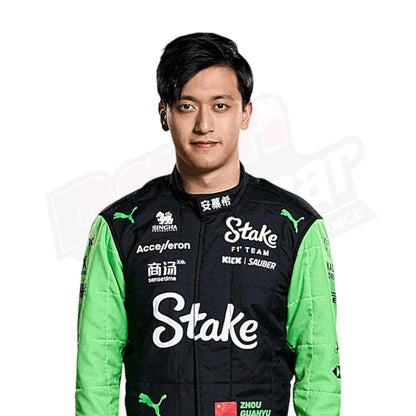 2024 Valtteri Bottas Zhou Guanyu Kick Sauber F1 Team Stake Race Suit - Dash Racegear Store