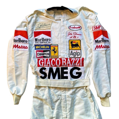 GILLES VILLENEUVE SIGNED Ferrari 1980 F1 REPLICA Race SUIT - Dash Racegear Store
