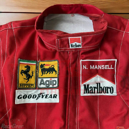 Nigel Mansell 1990 Ferrari F1 Embroidered Racing Suit - Dash Racegear Store